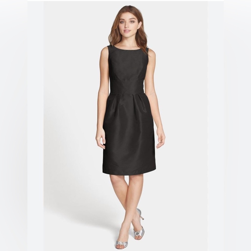 ALFRED SUNG | Elegant Black Midi Dress